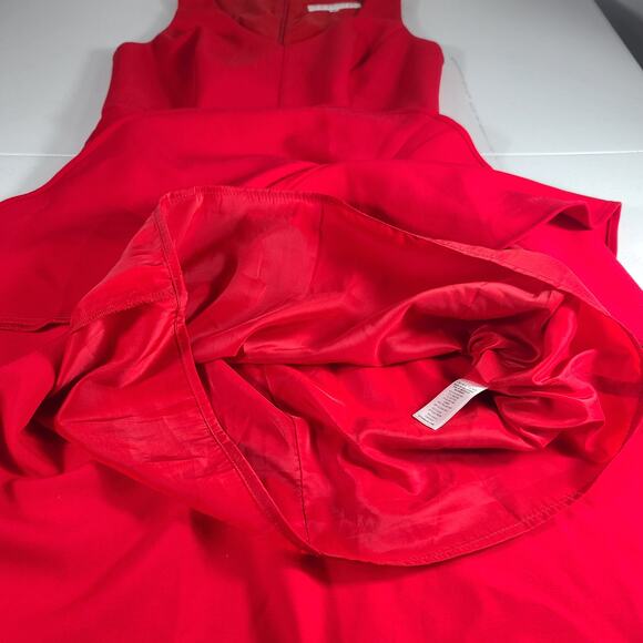 Trina Turk Red Sleeveless Dress Flounce Hem Skirt Size 2 - Picture 6 of 6